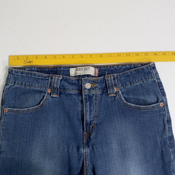 Levis Jeans Women's 10S 525 Boot Cut Blue Stretch Medium Wash Blend Denim - Picture 9 of 12